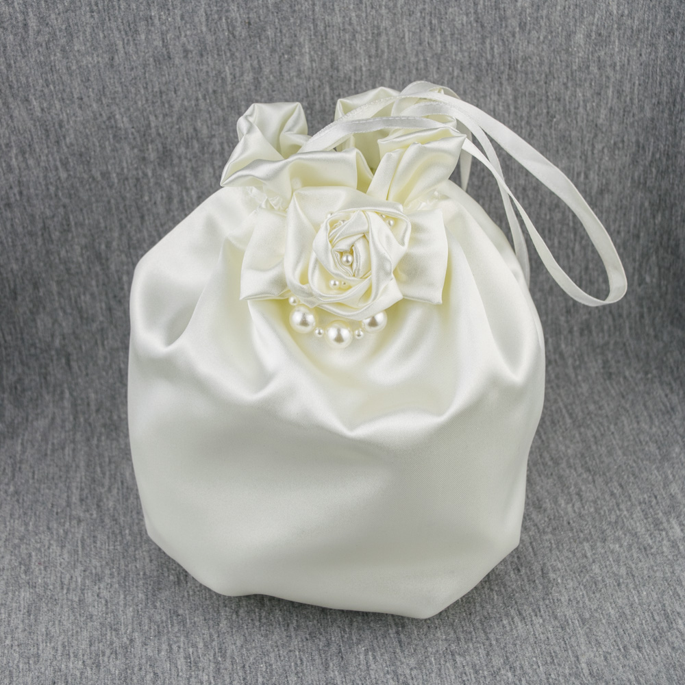 Off-White Beaded Embroidered Evening Clutch Purse w/ Strap Handbag Wedding  Bridal