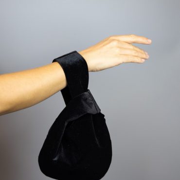 black velvet purse japanese knot bag