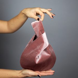 pink blush velvet purse japanese knot bag