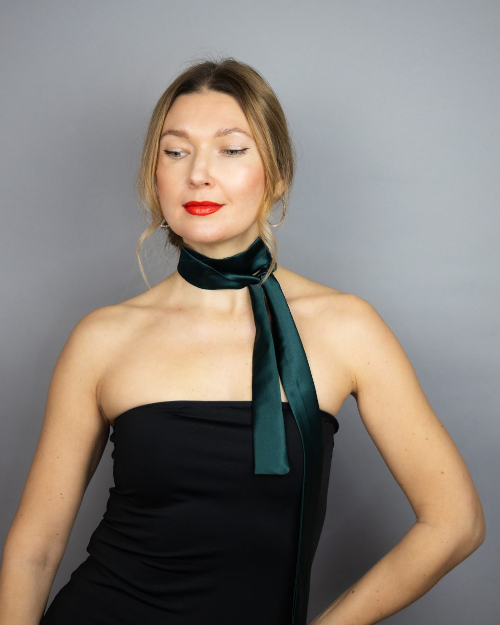 Green scarf green satin choker scarf green scarf neck tie women accessories satin long scarf green woman tie satin tie woman thin scarf neck satin