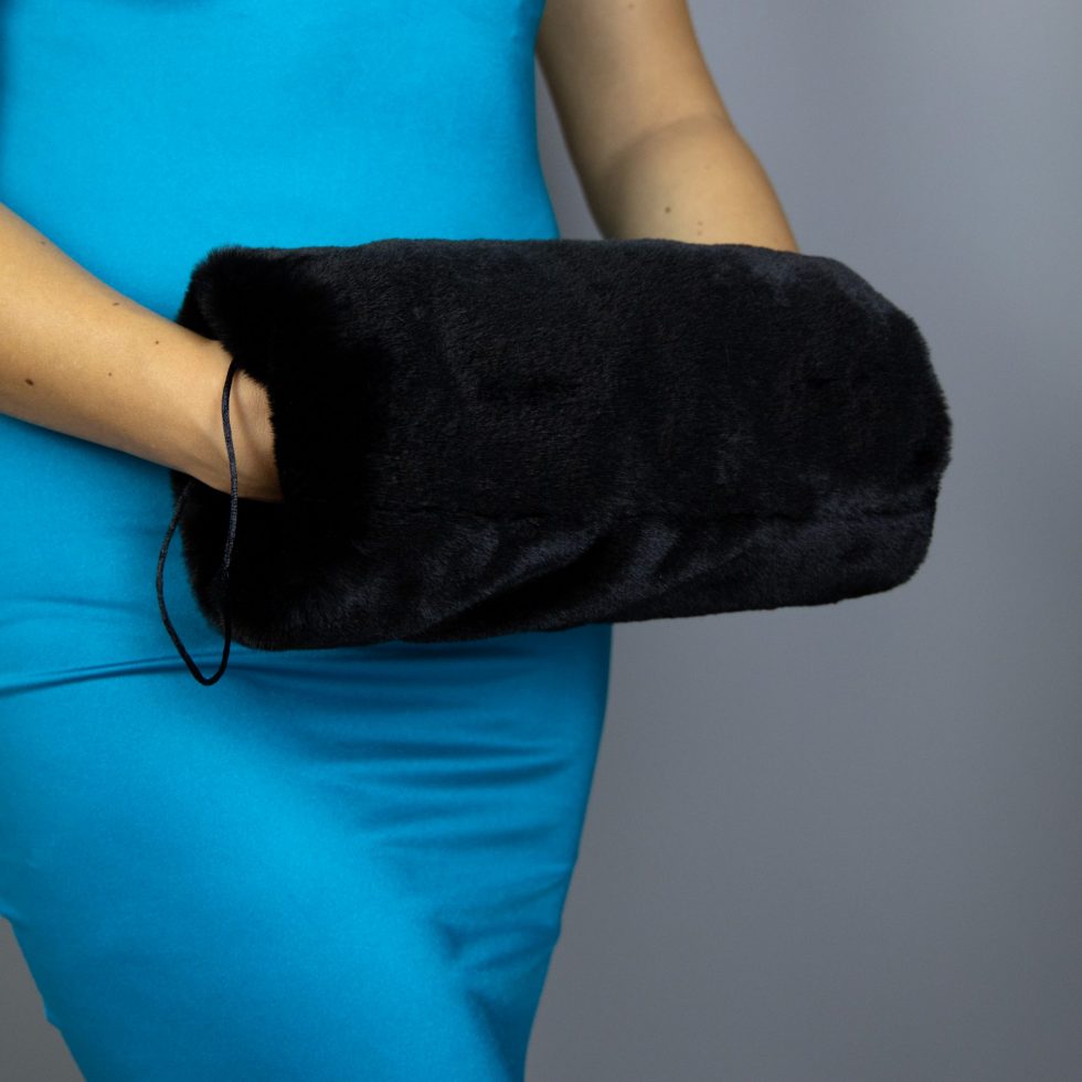 Black or Ivory Beige Faux Fur Shrug wrap capelet shawl and muff wedding party evening dress communion, very soft fur, winter wrap