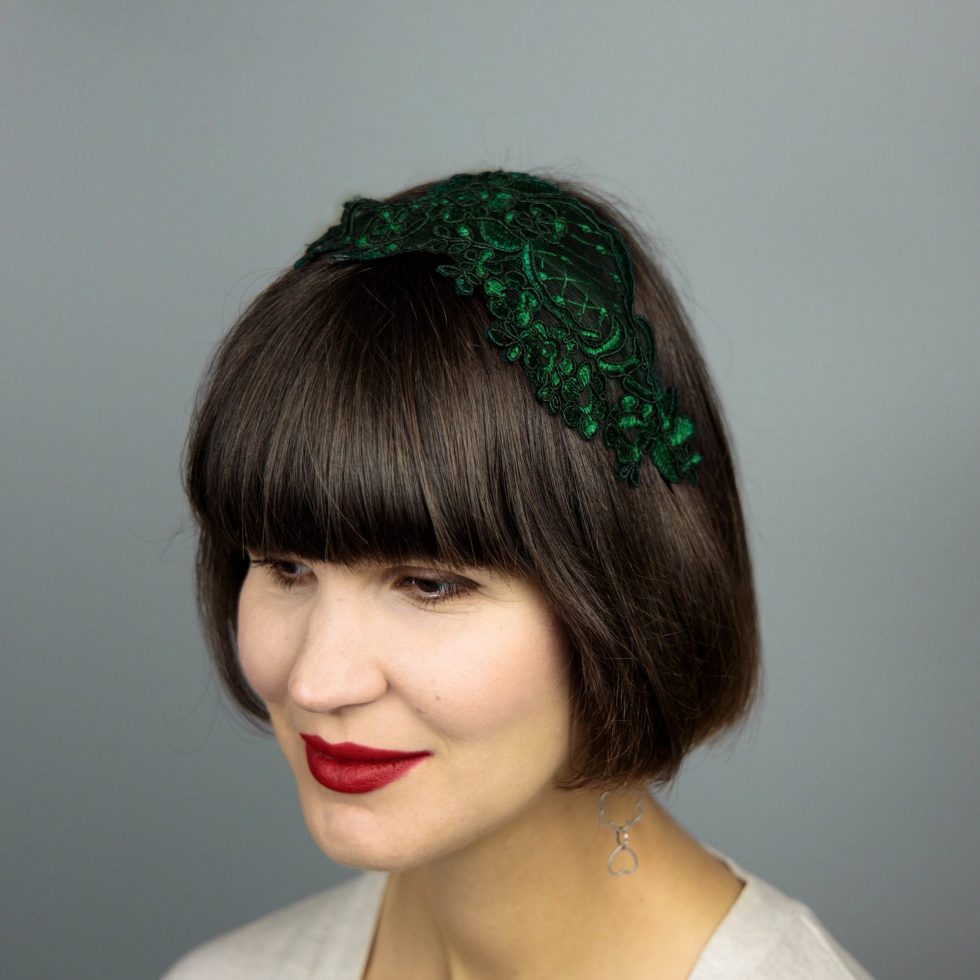 Green bridesmaid evening headband tiara diadema wedding bridesmaids headband hair accessories lace headband