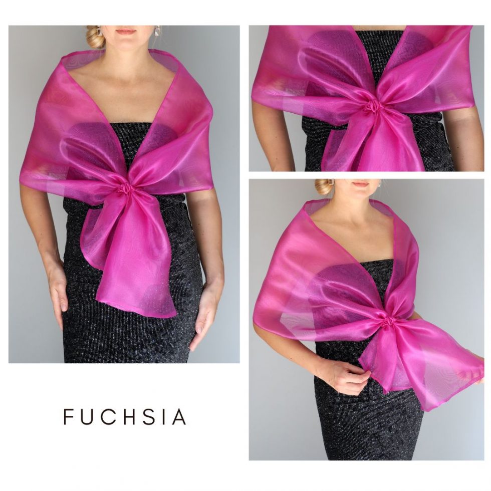 Fuchsia Woman wrap navy blue Organza knot wrap shawl shrug bridesmaids gift party outfit evening shawl prom shawl navy blue scarf mother gift