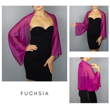 Fuchsia wrap sleeves capelet wrap shrug, soft Fuchsia evening shrug, evening capelet, shoulder cape, Fuchsia jacket prom wrap