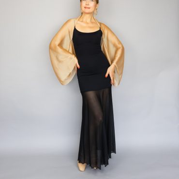 Gold shrug bolero wrap made of sheer chiffon Luxury Chiffon sleeves wrap shawl bolero Winter wedding shrug elegant accessory size uniqu