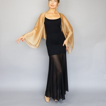 Gold shrug bolero wrap made of sheer chiffon Luxury Chiffon sleeves wrap shawl bolero Winter wedding shrug elegant accessory size uniqu