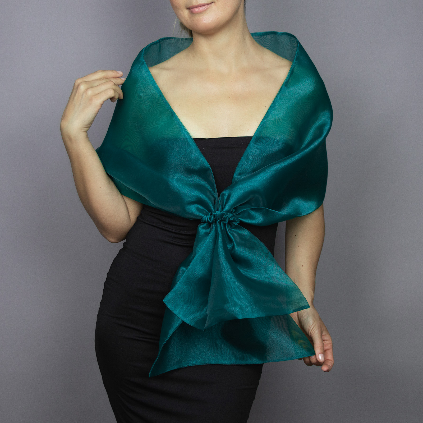 Peacock Woman wrap navy blue Organza knot wrap shawl shrug bridesmaids gift party outfit evening shawl prom shawl navy blue scarf mother gift