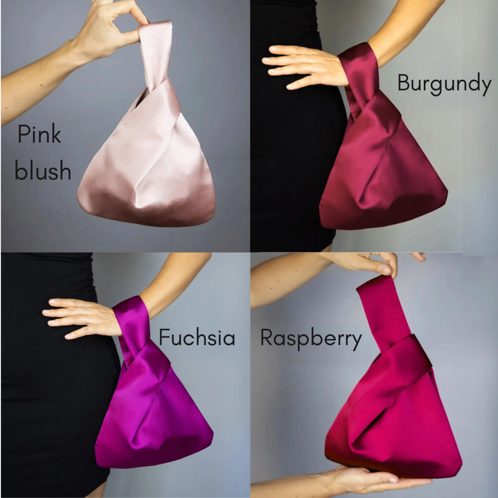 satin purse Japanese knot bag