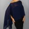 navy blue chiffon capelet sheer cape