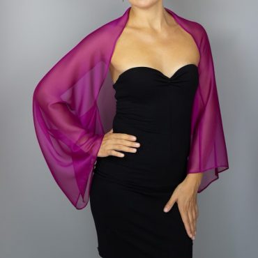 fuchsia sleeves shrug bolero wrap made of sheer chiffon