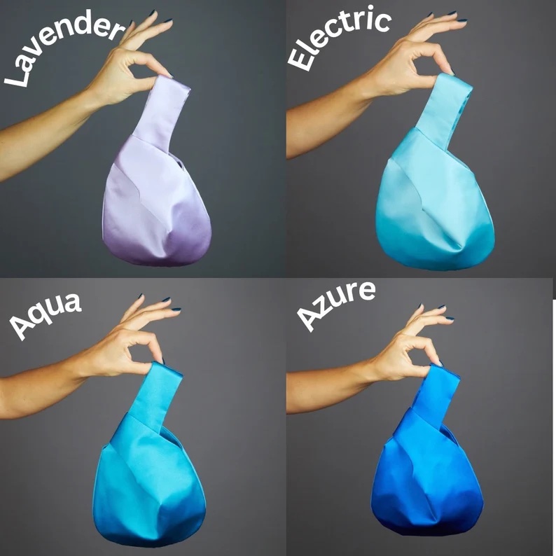 satin purse japanese knot bag