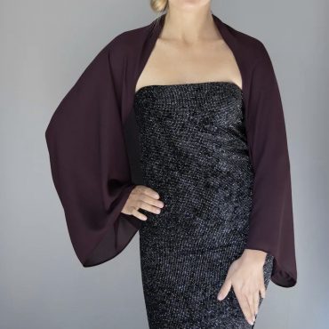 purple sleeves shrug bolero wrap made of sheer chiffon