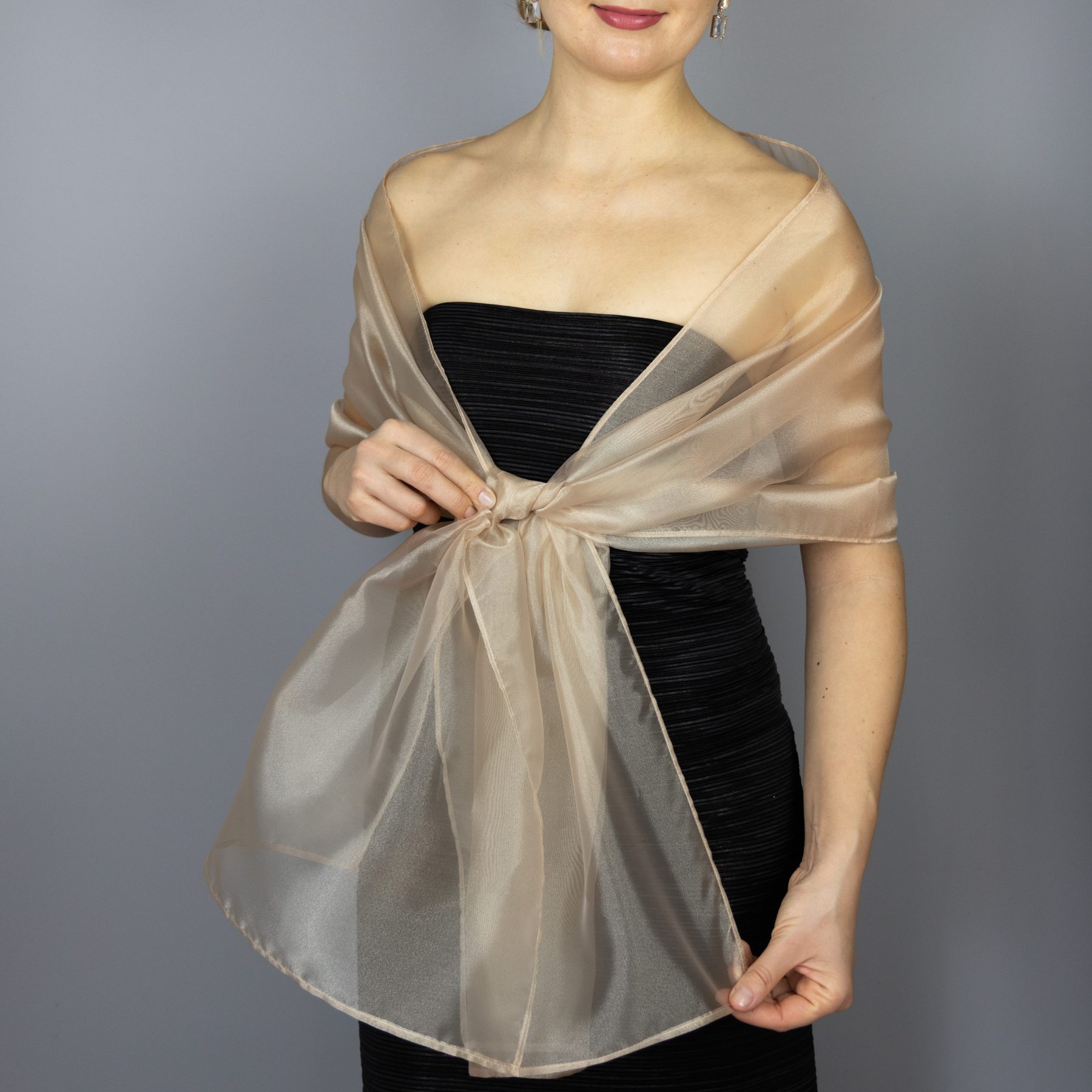 Beige organza wrap silver grey sheer shawl scarf silver grey sheer shrug bridesmaids scarf woman sheer scarf evening shawl prom