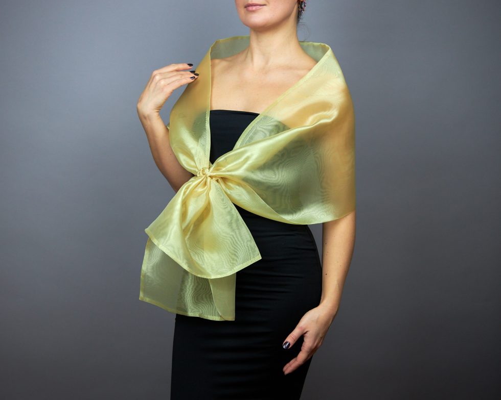 Lime organza shawl lime loop wrap organza