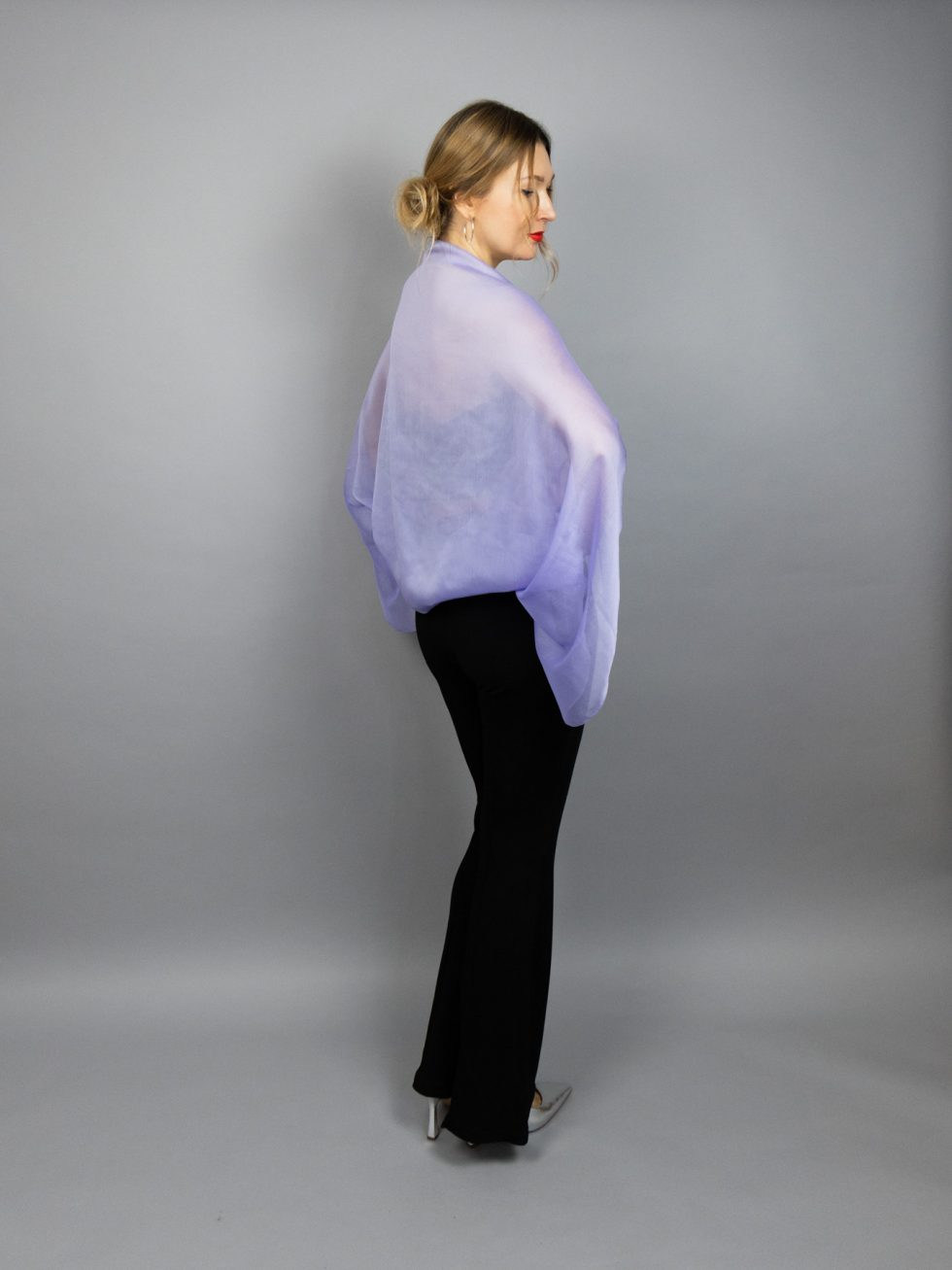 Lilac Luxury Chiffon sleeves wrap shawl bolero Winter wedding shrug elegant accessory lilac