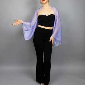 Lilac Luxury Chiffon sleeves wrap shawl bolero Winter wedding shrug elegant accessory lilac
