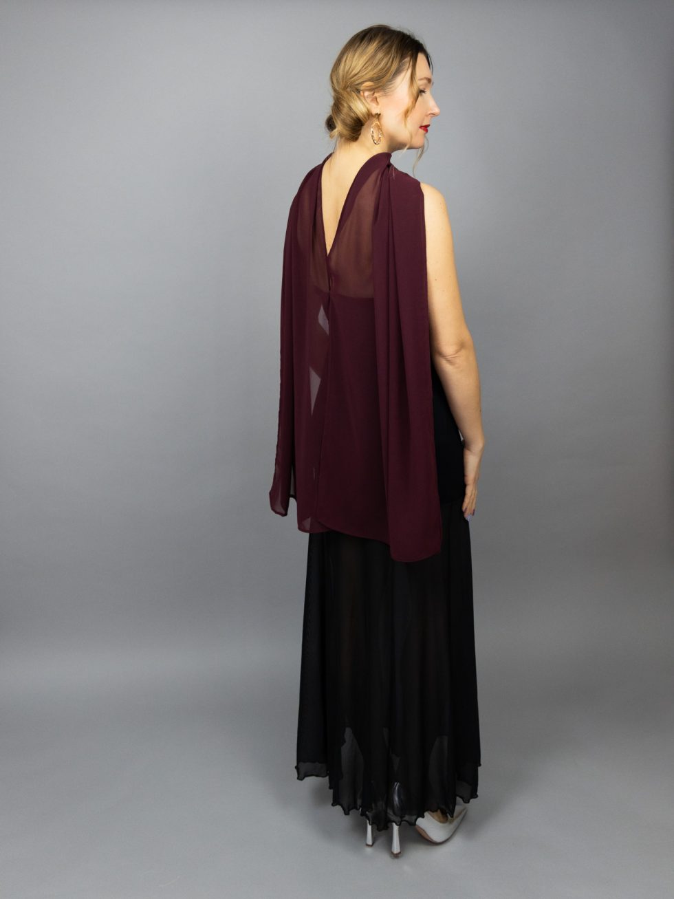 Chiffon wine greek cape wrap bolero capelet wedding or evening shrug, navy, white, blue shrug jacket, woman poncho, woman cape, choir cape