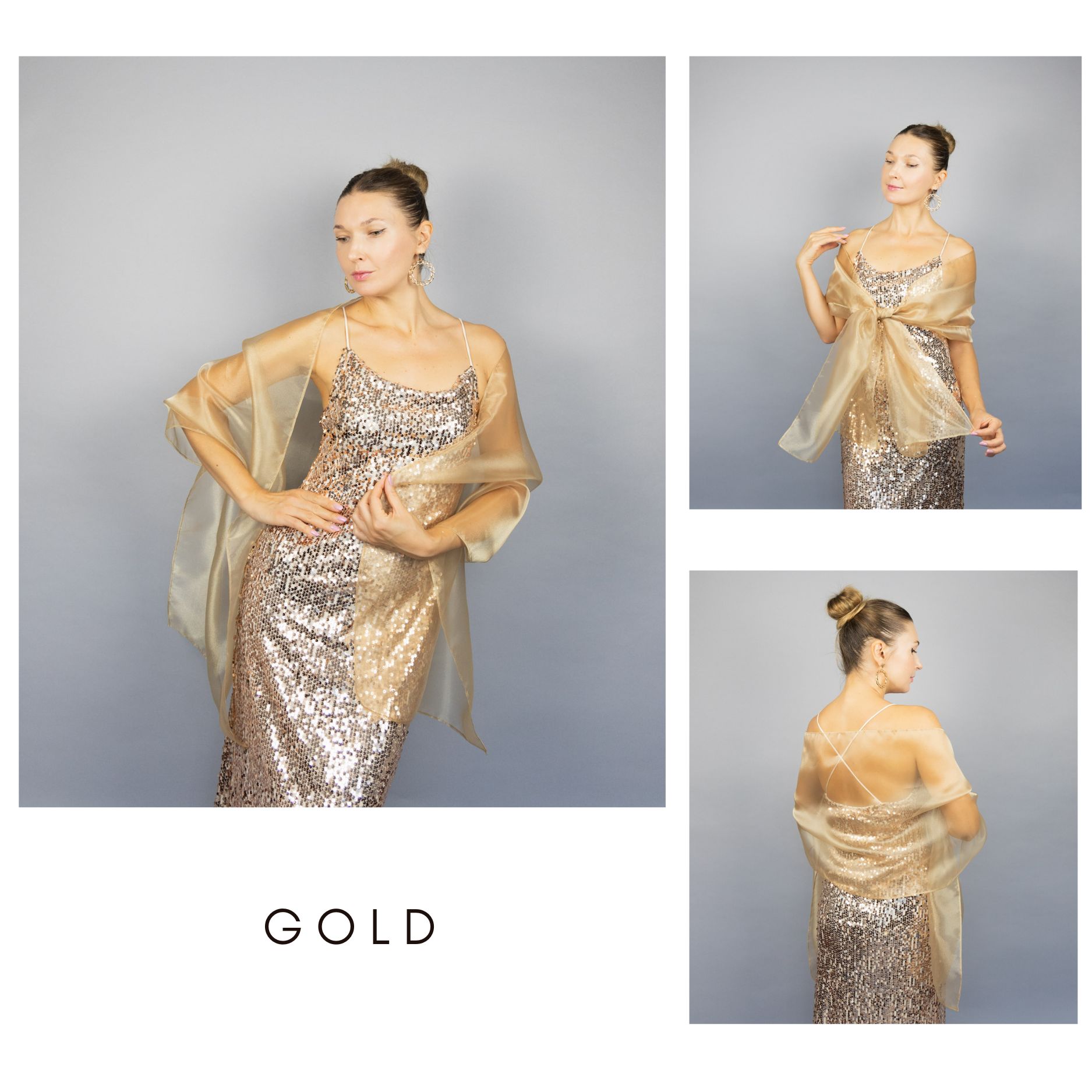 Gold organza wrap silver grey sheer shawl scarf silver grey sheer shrug bridesmaids scarf woman sheer scarf evening shawl prom