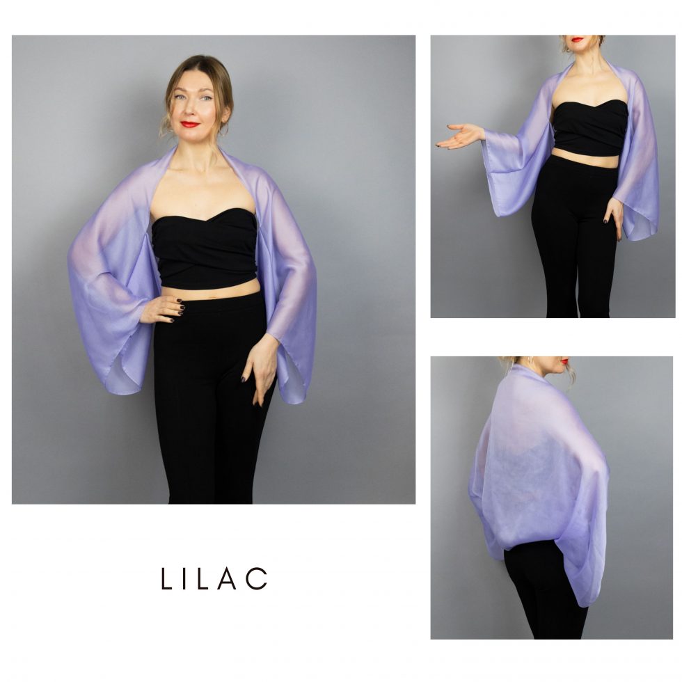 Lilac sleeves shrug sheer sleeves wrap bolero