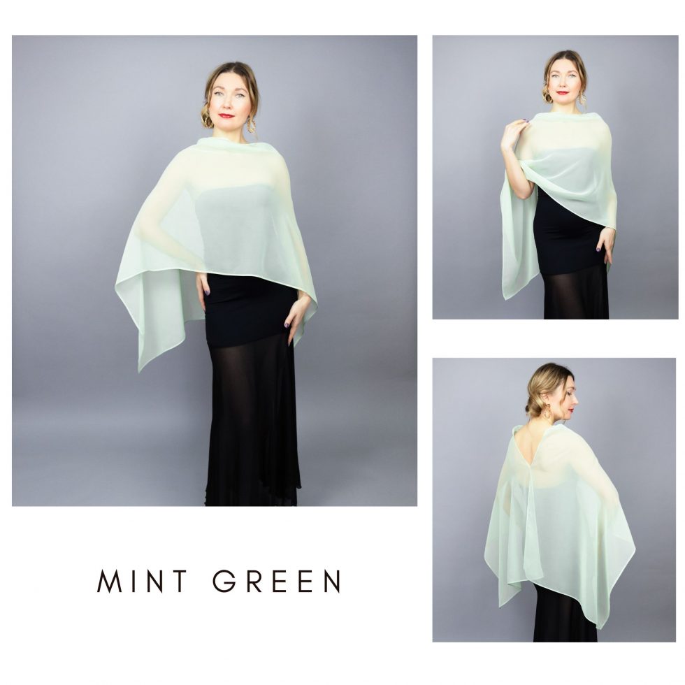 Mint Green greek Chiffon mint green greek cape wrap bolero capelet wedding or evening shrug, navy, white, blue shrug jacket, woman poncho, woman cape, choir capeape