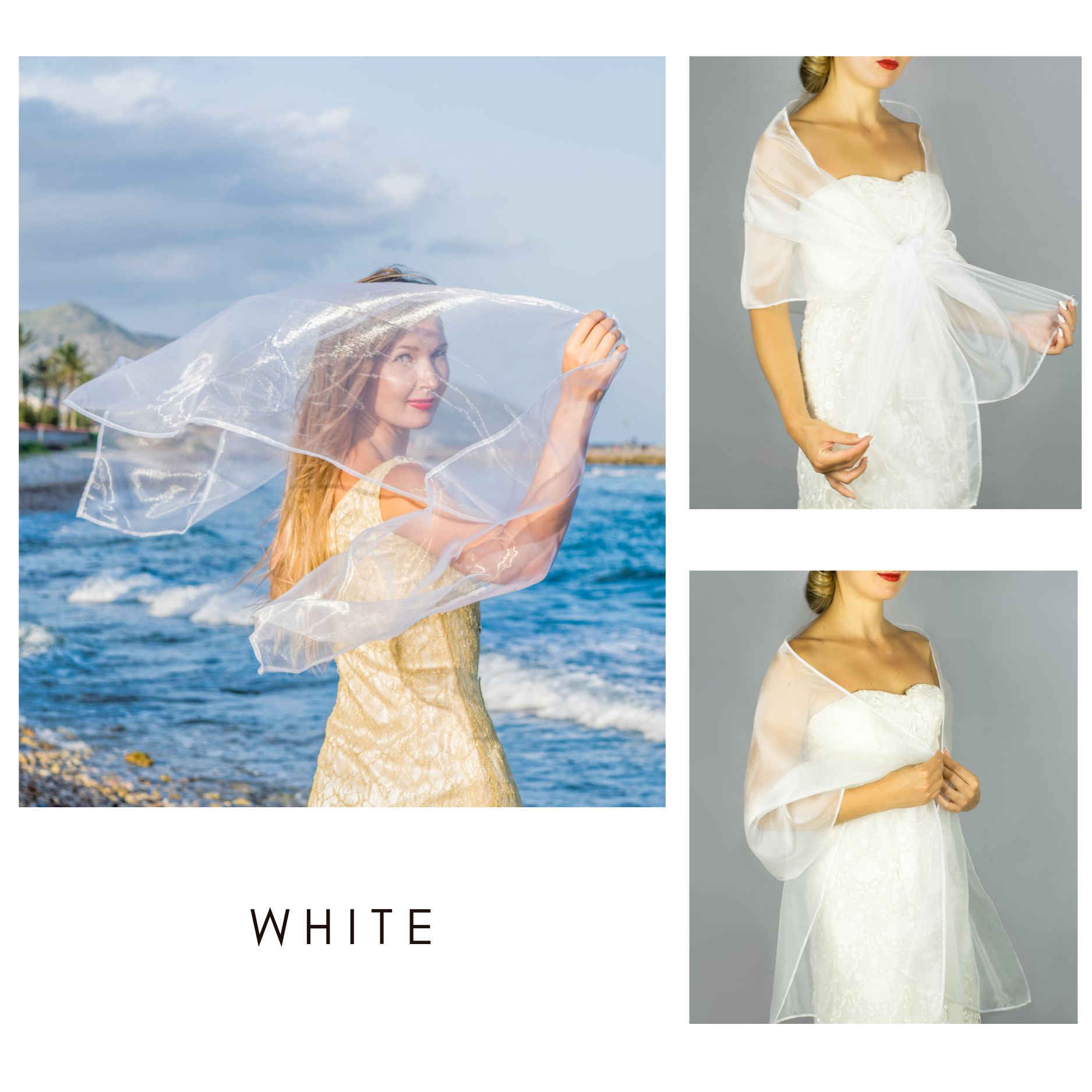 White organza wrap silver grey sheer shawl scarf silver grey sheer shrug bridesmaids scarf woman sheer scarf evening shawl prom