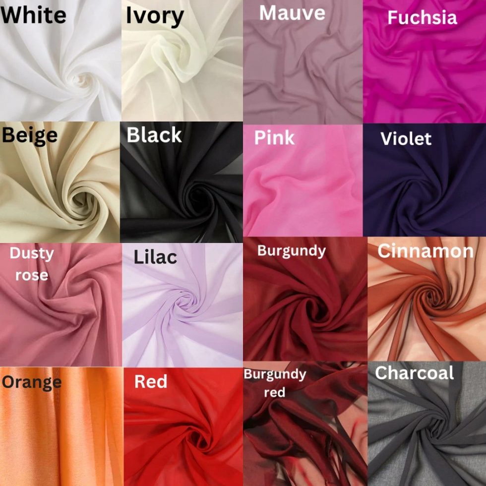 Beige neck scarf white chiffon neck tie