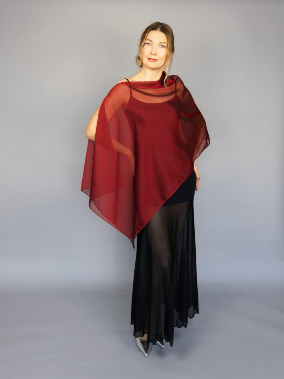 Burgundy Red greek cape