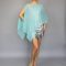 Chiffon turquoise wrap bolero capelet wedding or evening shrug, navy, white, blue shrug jacket, woman poncho, woman cape, choir cape