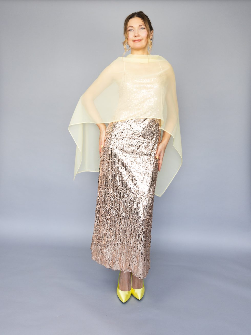 light yellow greek cape