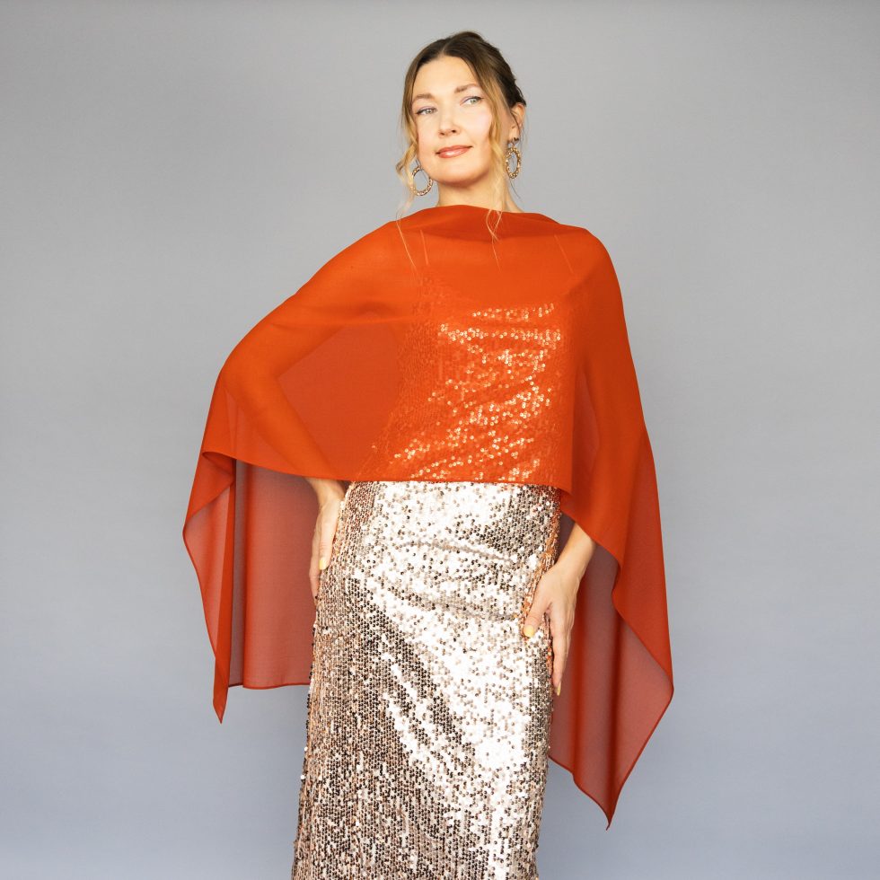 Burnt Orange Greek Cape