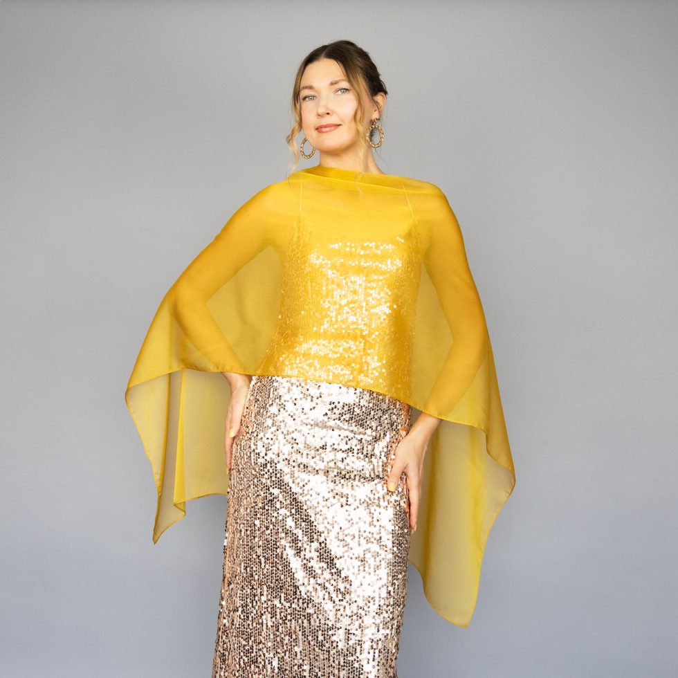 Mustard gold greek cape