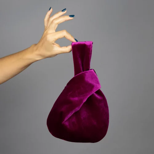Fuchsia velvet japanese knot bag