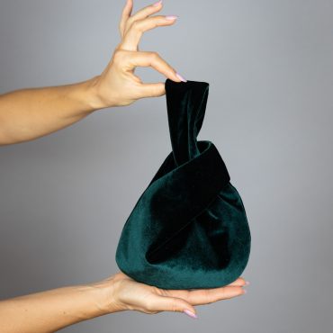 Japanese knot bag purse clutch green velvet wedding, party, special occasion, simple and elegant bag, evening dress, green prom purse