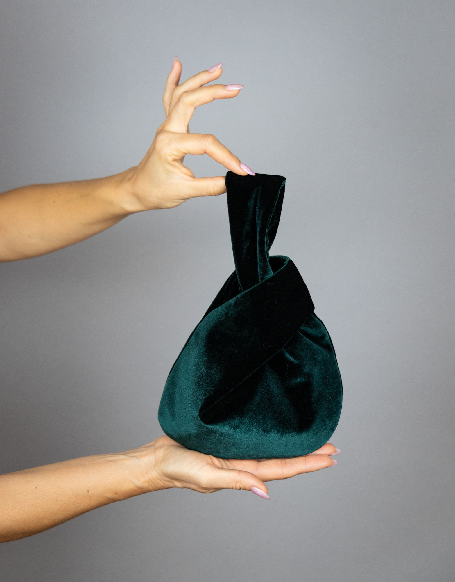 Japanese knot bag purse clutch green velvet wedding, party, special occasion, simple and elegant bag, evening dress, green prom purse