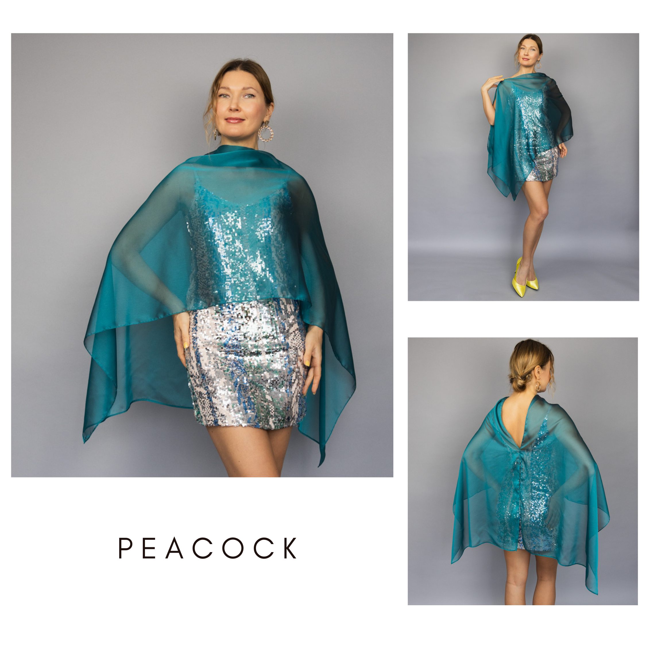 Peacock greek cape