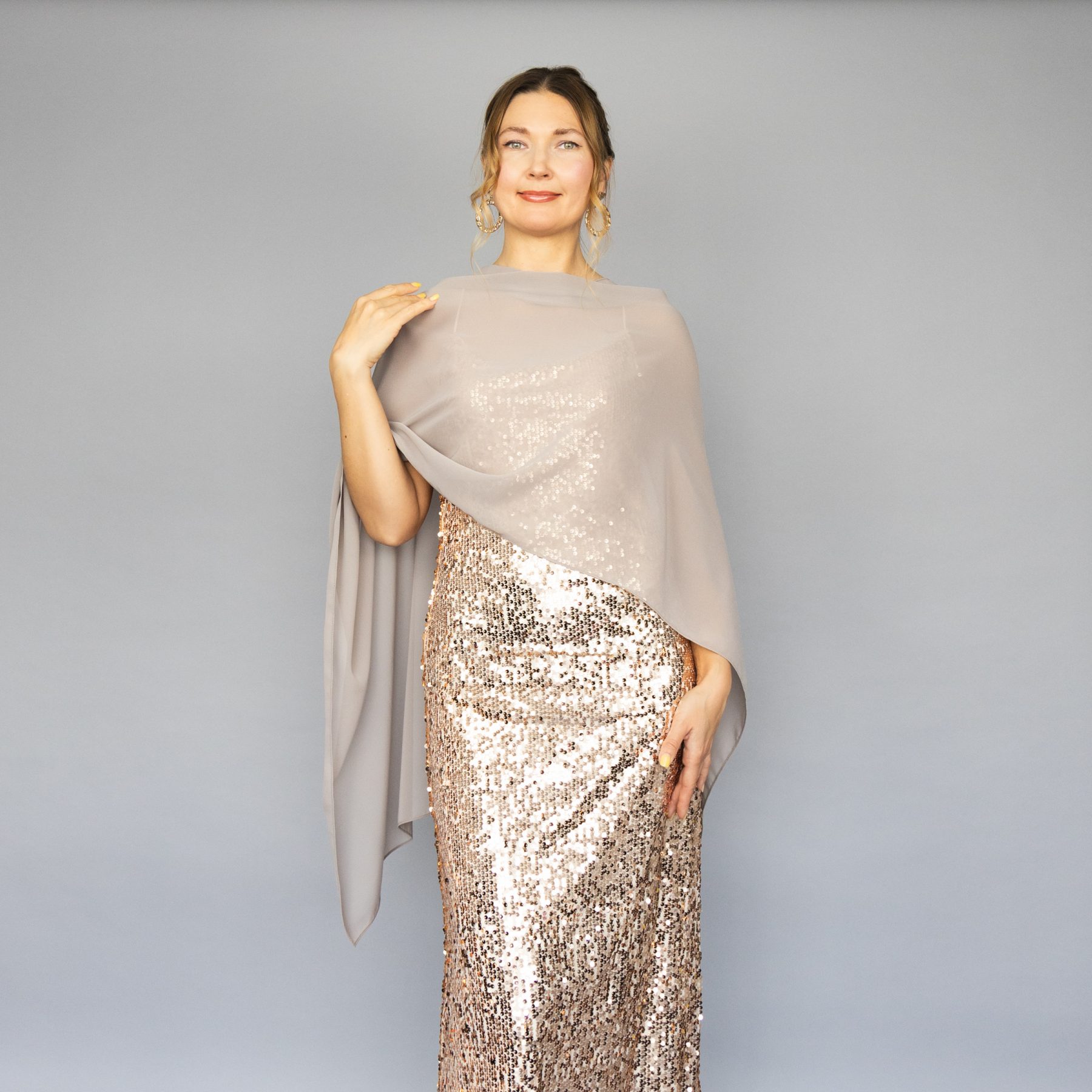 Chiffon taupe grey wrap bolero capelet wedding or evening shrug, navy, white, blue shrug jacket, woman poncho, woman cape, choir cape