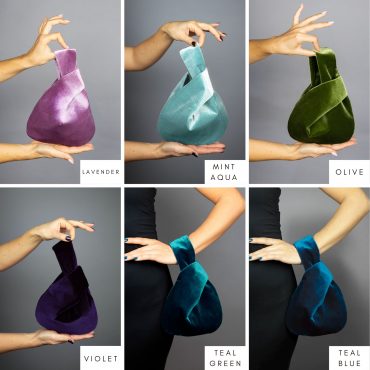 Japanese knot bag purse clutch green velvet wedding, party, special occasion, simple and elegant bag, evening dress, green prom purse.