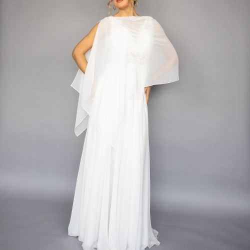 Chiffon white wrap bolero capelet wedding or evening shrug, navy, white, blue shrug jacket, woman poncho, woman cape, choir cape