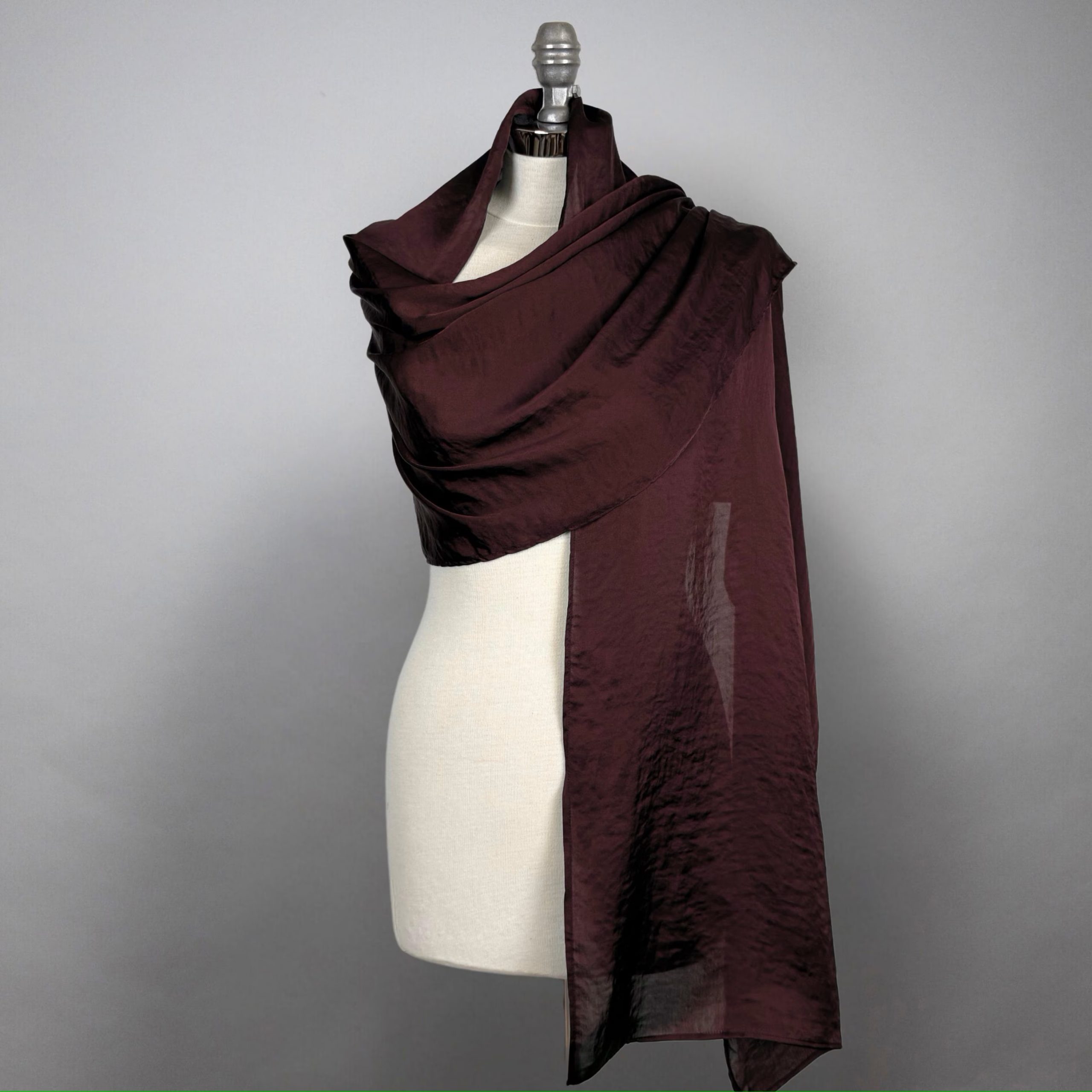 burgundy wine satin shawl