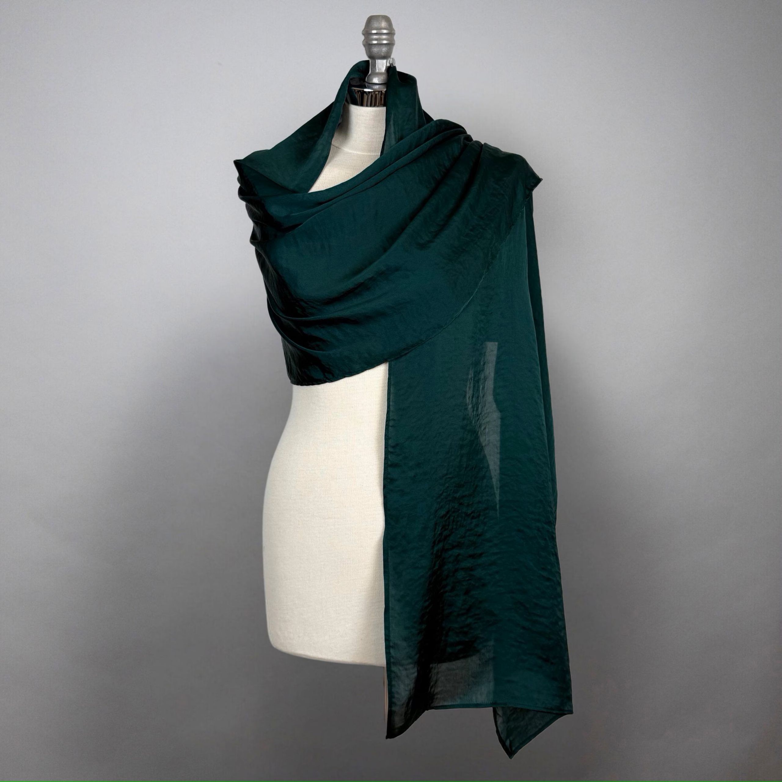 deep green satin shawl