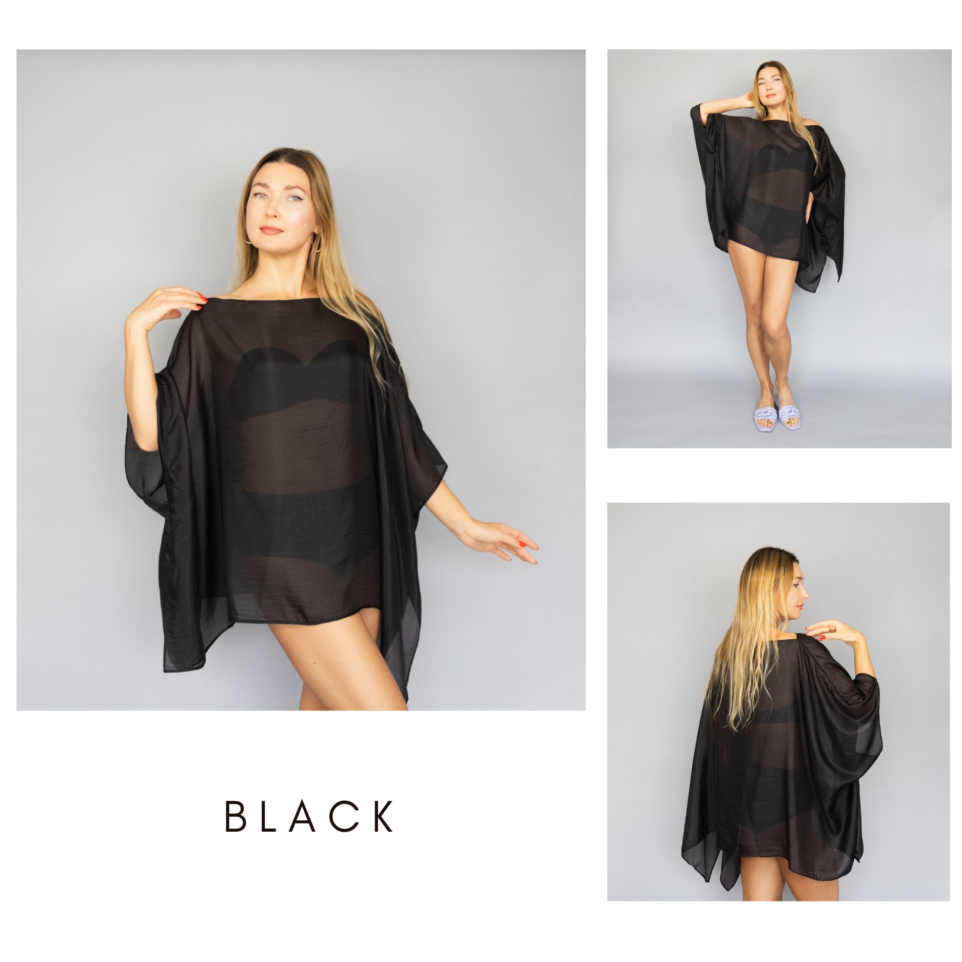 Black kaftan bolero silk