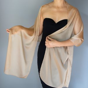 Gold chiffon shawl golden sheer scarf