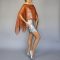 Burnt orange chiffon capelet sheer cape