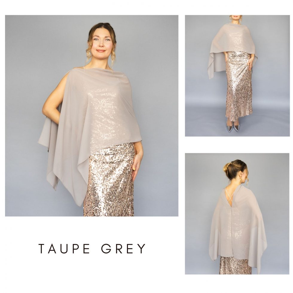Taupe Grey greek cape