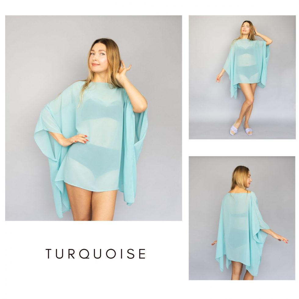 Turquoise kaftan bolero silk
