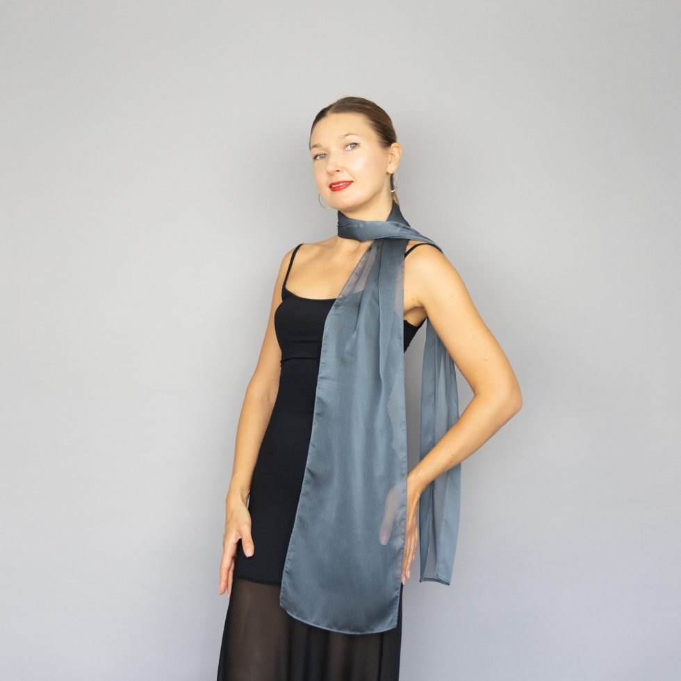 anthracite scarf long chiffon scarf neck scarf sheer scarf mauve elegant accessories neck tie mauve scarf bridal elegance scarf