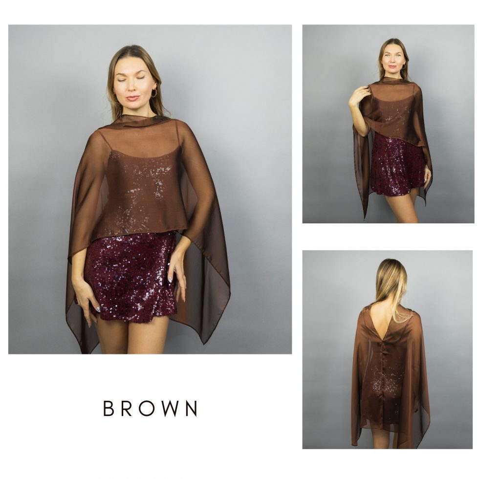 brown chiffon greek cape brown chiffon wrap