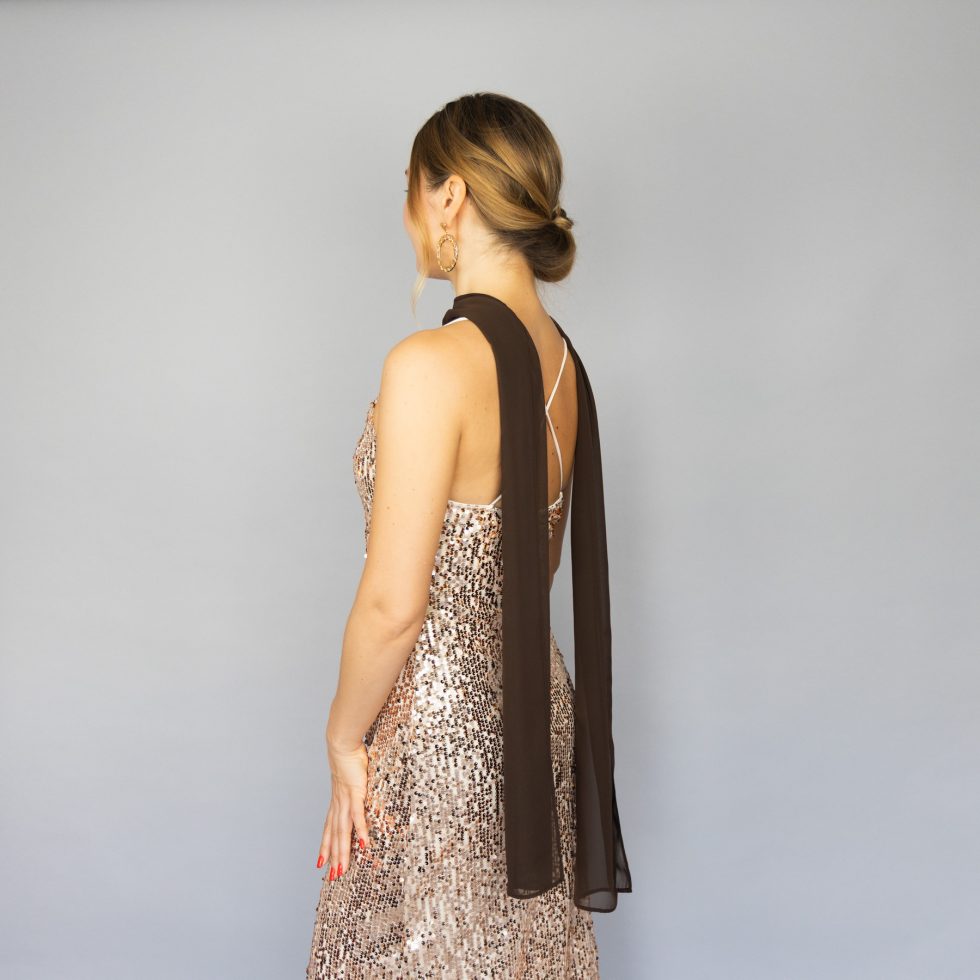 brown chiffon scarf