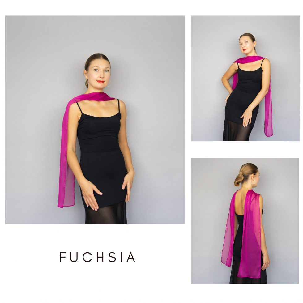 Fuchsia scarf long chiffon scarf neck scarf sheer scarf mauve elegant accessories neck tie mauve scarf bridal elegance scarf