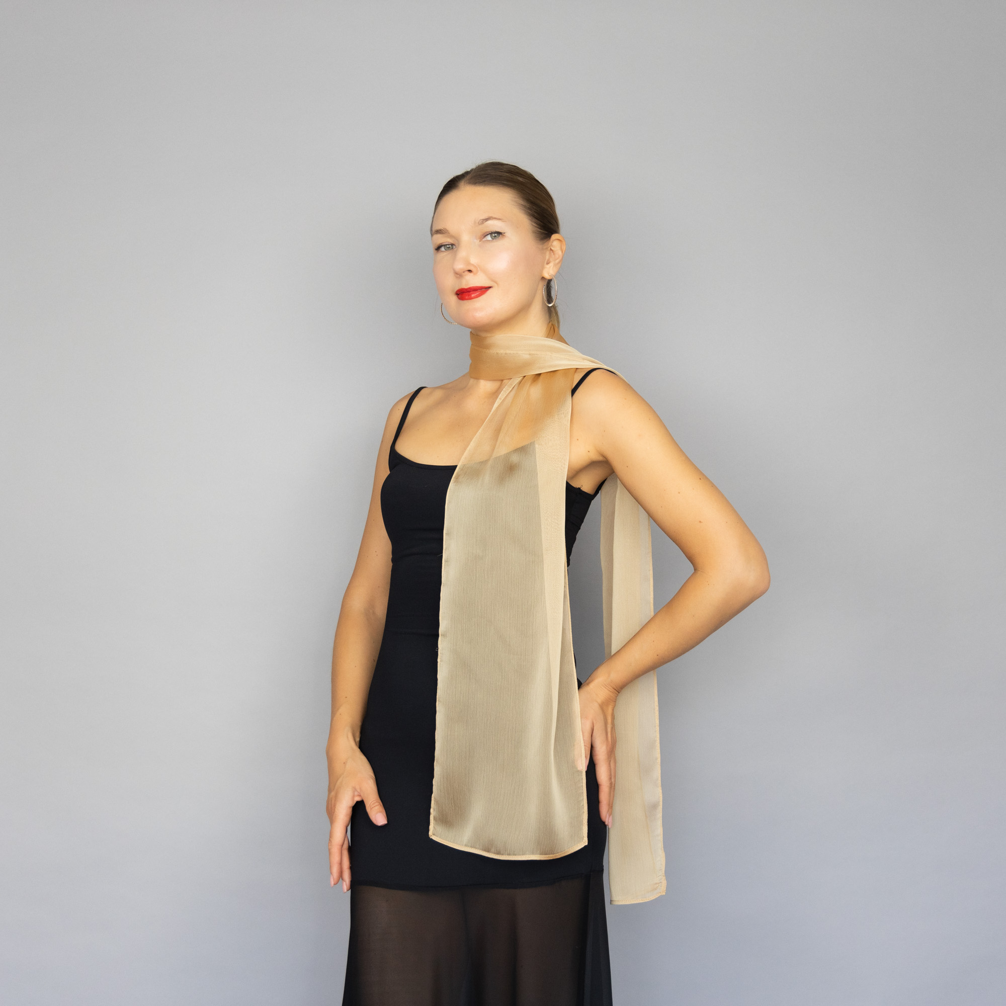 Gold scarf long chiffon scarf neck scarf sheer scarf mauve elegant accessories neck tie mauve scarf bridal elegance scarf